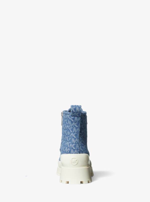 Damske Bojové topánky Michael Kors Payton Denim Jacquard Modre - Topanky Michael Kors Levně | FQWUB-1382